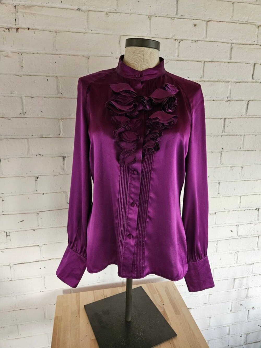 ✨ Aftershock London 100% Silk Ruffle Front Blouse ✨